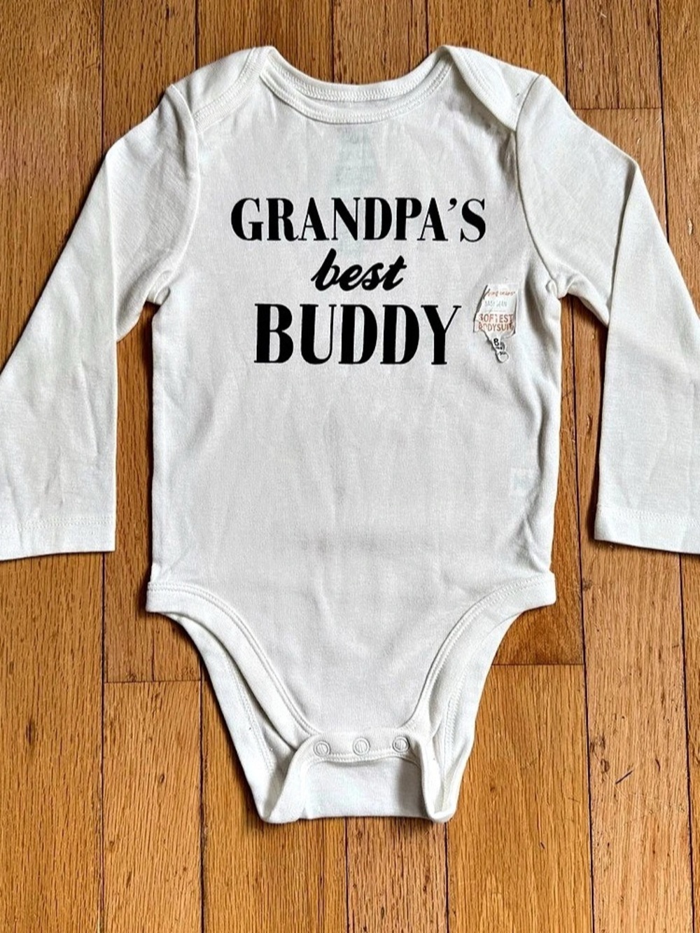 jumping beans Grandpa's Best Buddy Long Sleeve Bodysuit Baby 18M White
